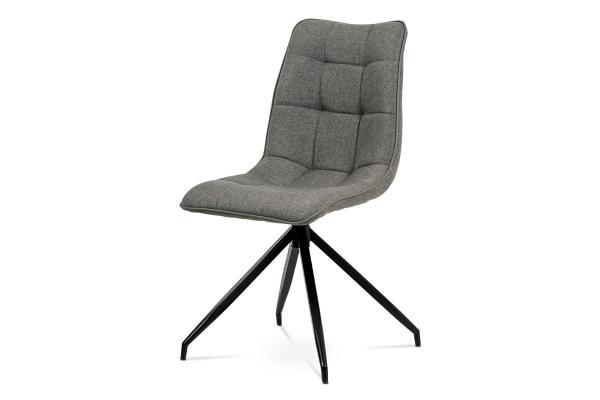 Jedálenská stolička HC-396 COF2, hnedá látka + ekokoža, kov antracit
