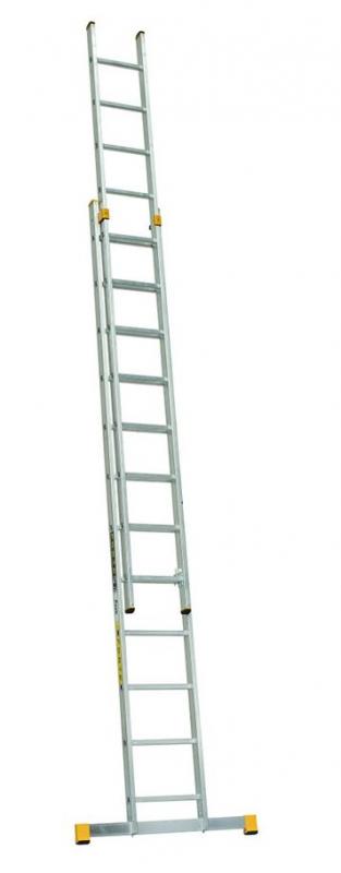 ALVE Rebrík hliníkový dvojdielny výsuvný 8208 PROFI PLUS FORTE