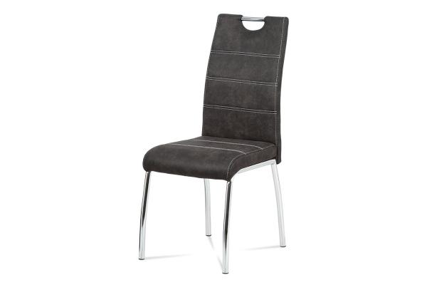 Jedálenská stolička HC-486 GREY3, sivá látka COWBOY v dekore vintage kože