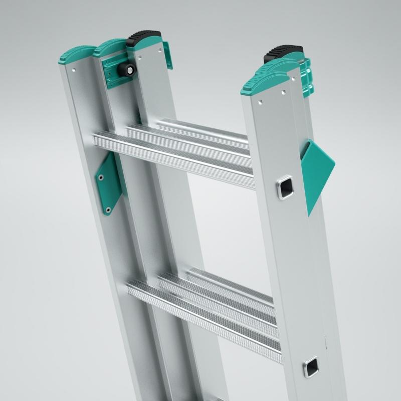 ALVE Rebrík hliníkový trojdielny univerzálny s úpravou na schody 7809 PROFI EUROSTYL