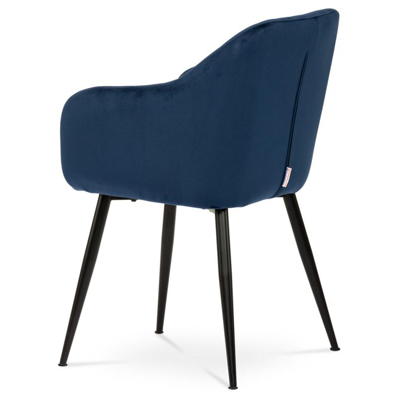 Jedálenská stolička PIKA BLUE4 modrá matná zamatová látka