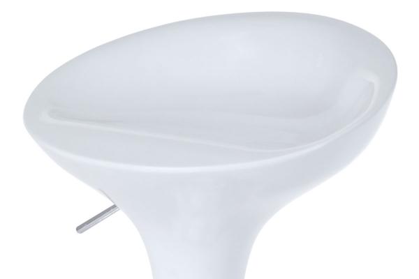 Barová stolička AUB-9002 WT, plast biely/chróm